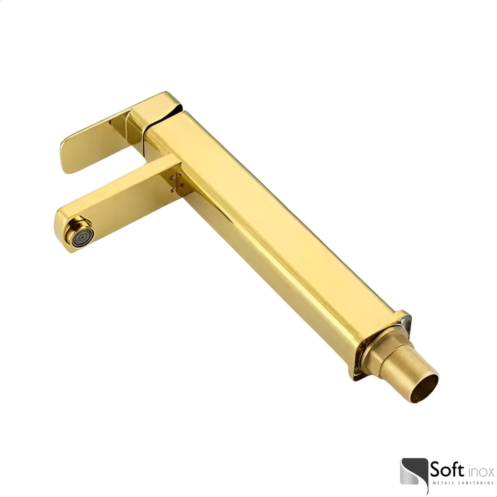 Torneira Banheiro Lavatório Luxo Metal Bica Alta Baixa Monocomando Luxo Dourado Cromado Preto Rose · foto 2