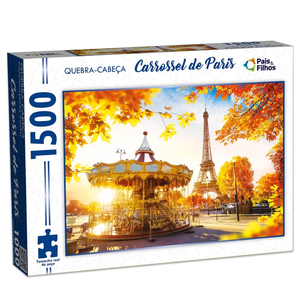 QUEBRA CABEÇA CARROSSEL DE PARIS 1500 PEÇAS PAIS E FILHOS PUZZLE PAISAGEM PONTO TURÍSTICO FRANÇA FR - Mom & Baby
