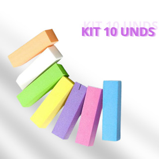 Kit 10 Lixas Bloco Polir Colorida p/ Unhas em Oferta na Shopee
