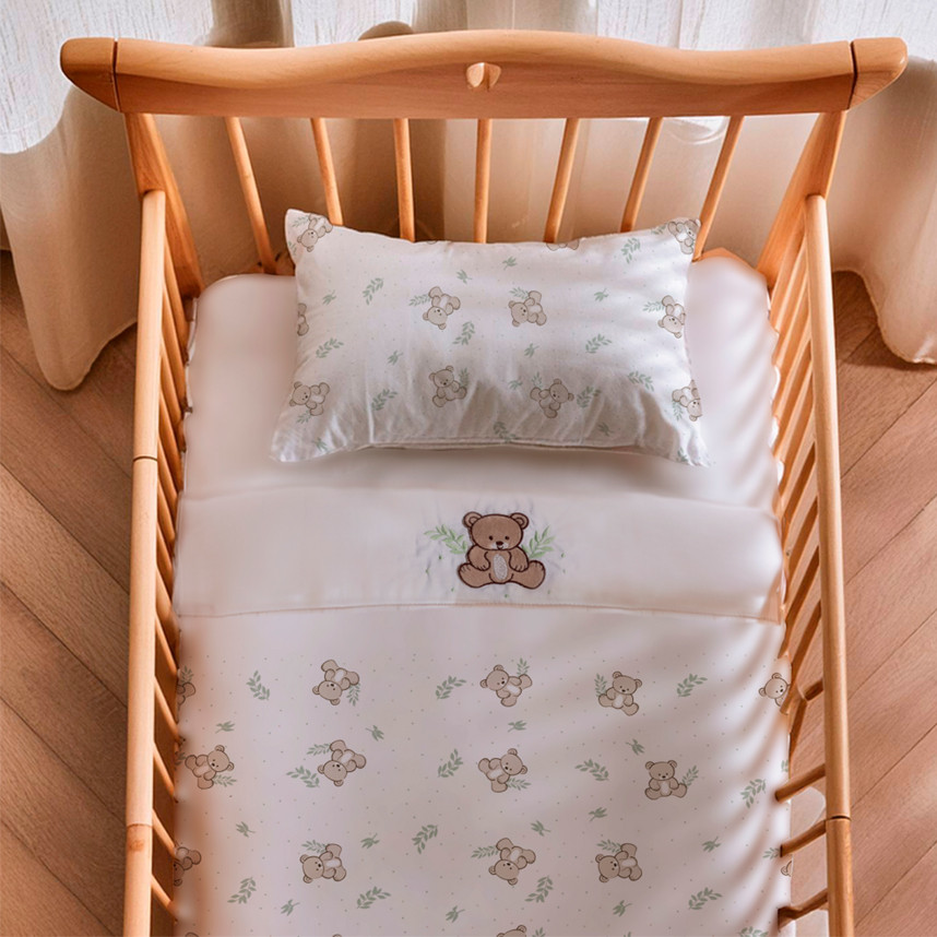 Jogo Lençol Berço Papi Bordado - 3 Peças em Oferta na Shopee