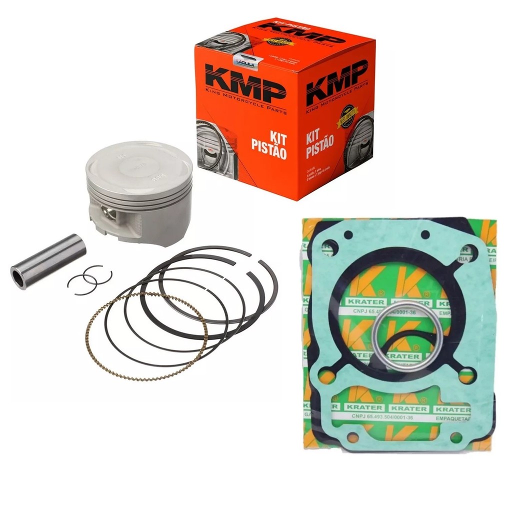 KIT PISTAO COM ANEL KMP + JUNTA CG 125 83 ATÉ 91 0.25 A 1.00