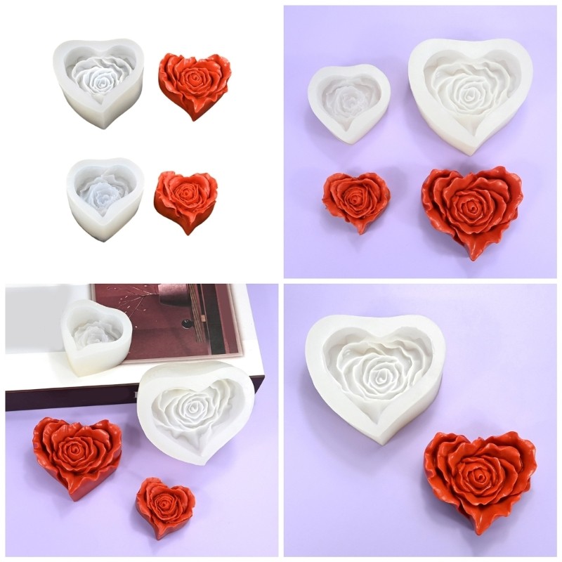 Moldes Fáceis Do Tratamento Silicone Desmold De YU Para Confeições E Festivais Da Rosa Coração