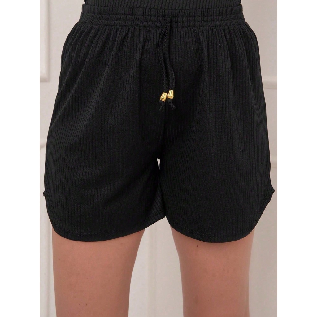A-Lows A&L   Shorts Canelada  Elastano Na Cintura Basica Classic