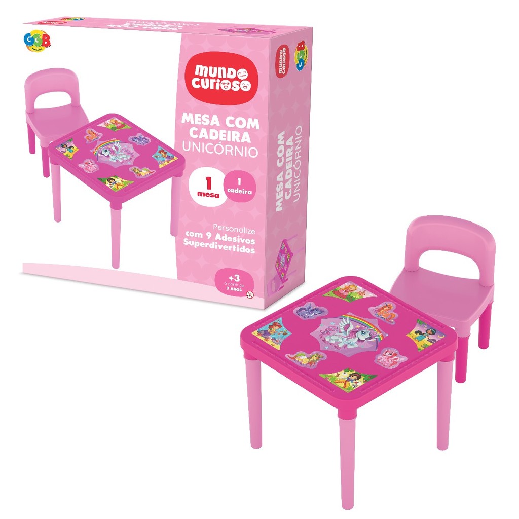 Mesinha Com Cadeira Infantil Unicórnio Atividade Educativa em Oferta na Shopee