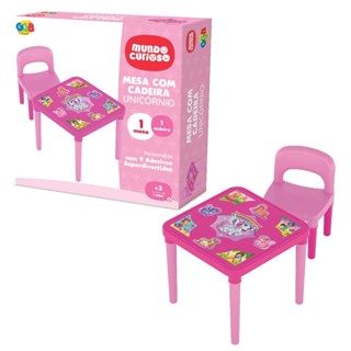 Mesinha Com Cadeira Infantil Unicórnio Atividade Educativa em Oferta na Shopee