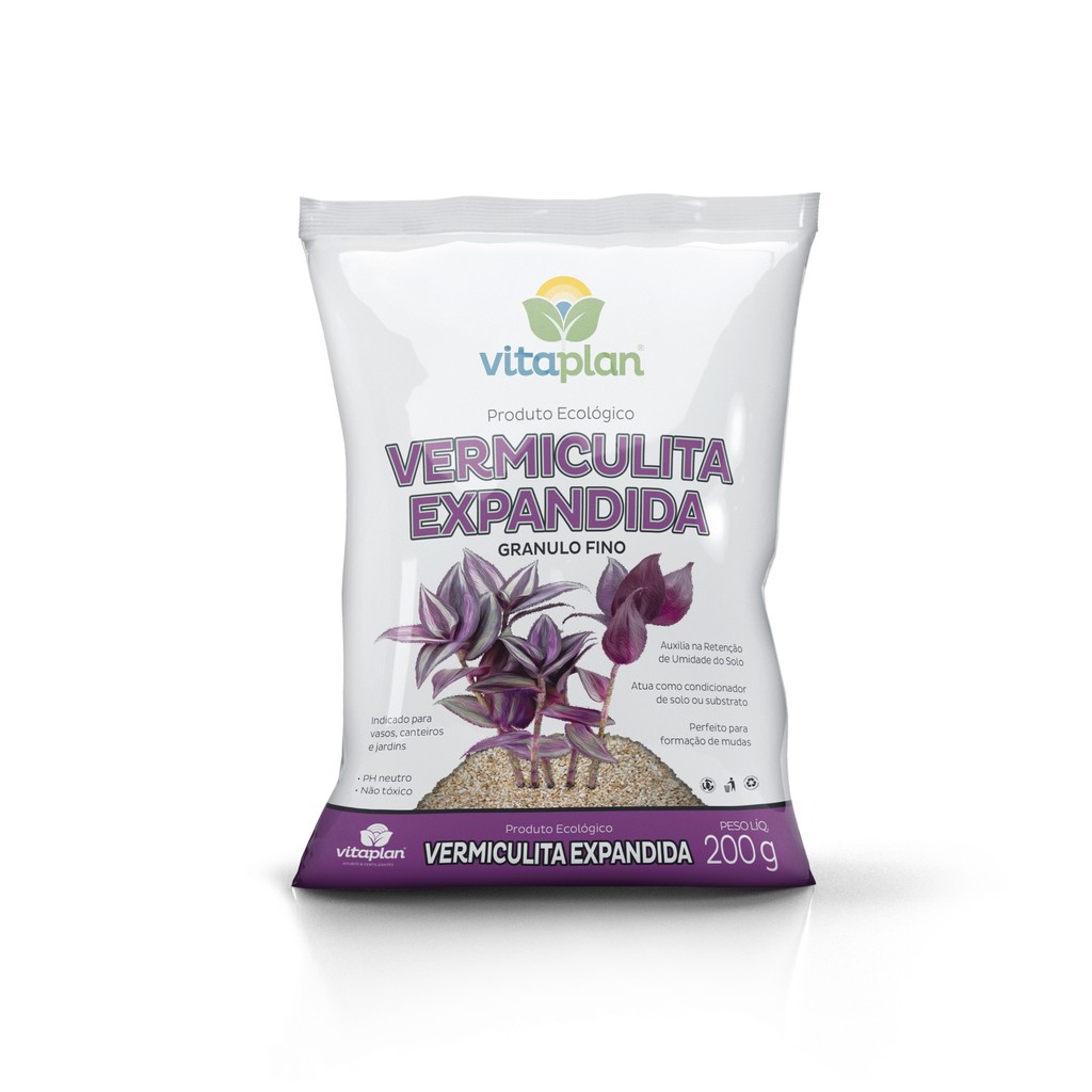 Vermiculita Expandida 200g Grânulo Fino Nutriplan Ideal para Vasos e Canteiros