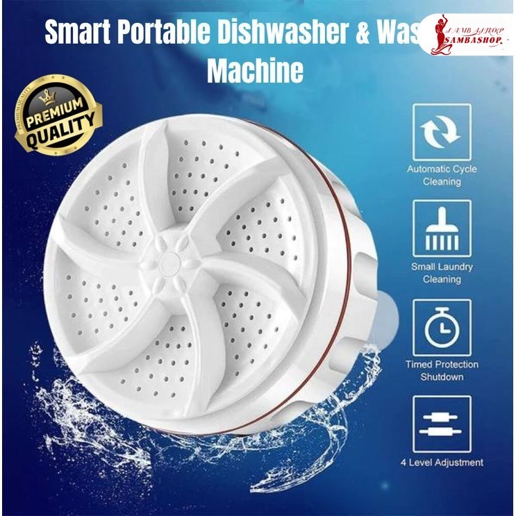 Mini Máquina de Lavar Roupas Panos Toalhas no Balde Portátil Ultrassônica Lavanderia USB Lava Louças Branco com USB