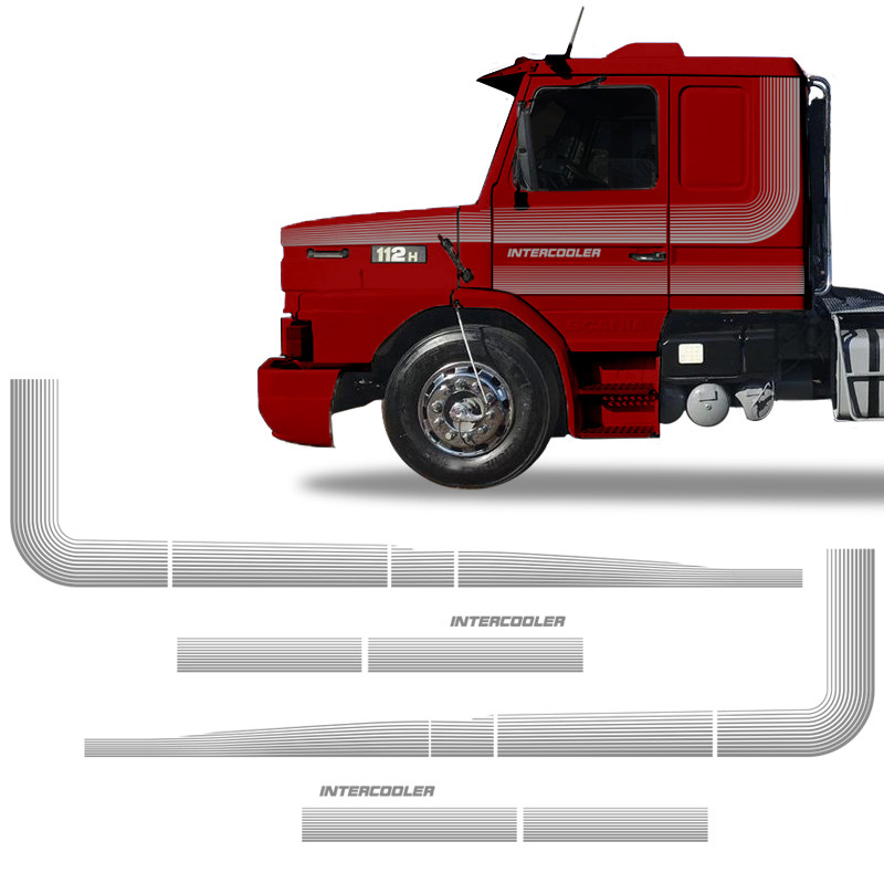 Faixas Scania 112 113 1986/1991 T Intercooler Adesivos Cinza em Oferta na Shopee