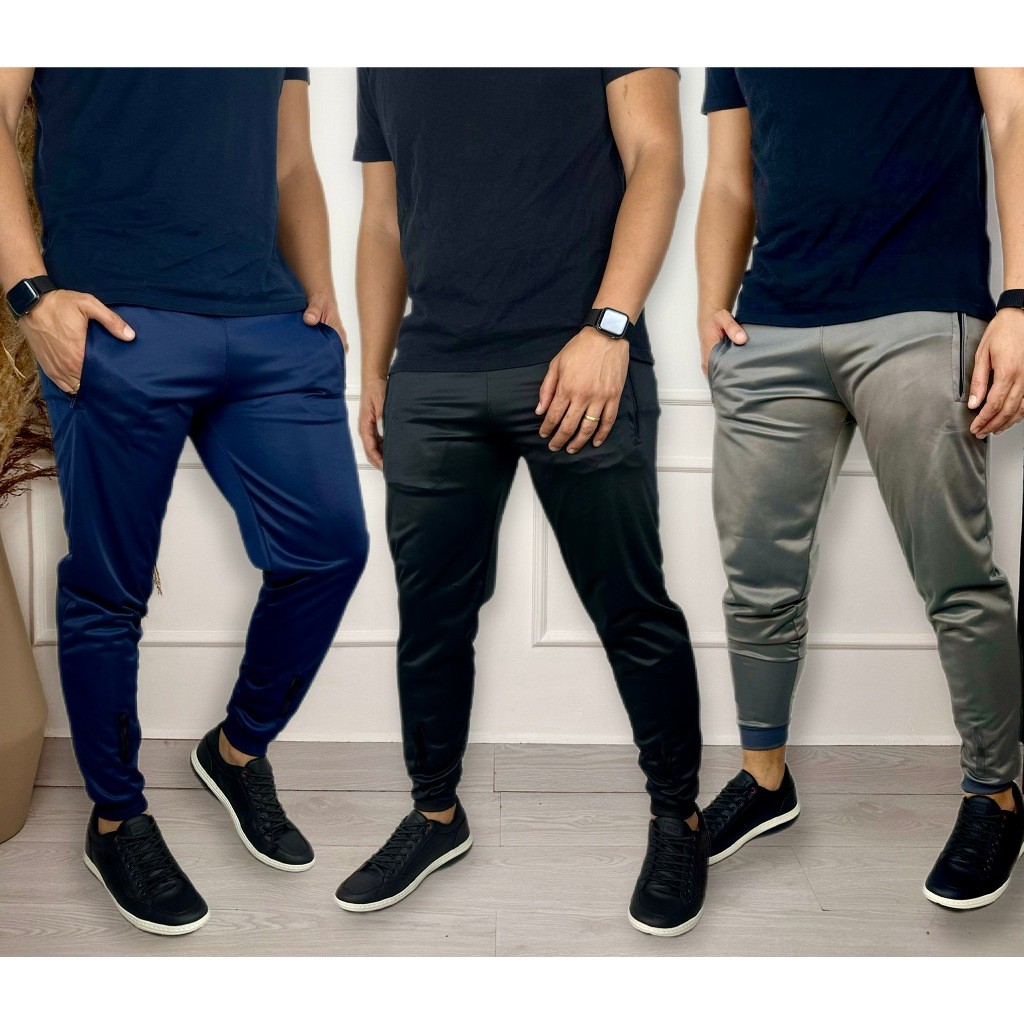 Calça Esportiva Fit Tradicional Casual e Treino Academia de Agasalho Jogger