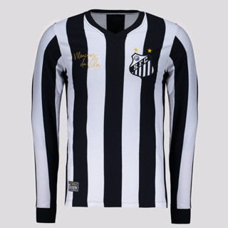 Camisa Santos Retrô 1978 Manga Longa Preta em Oferta na Shopee