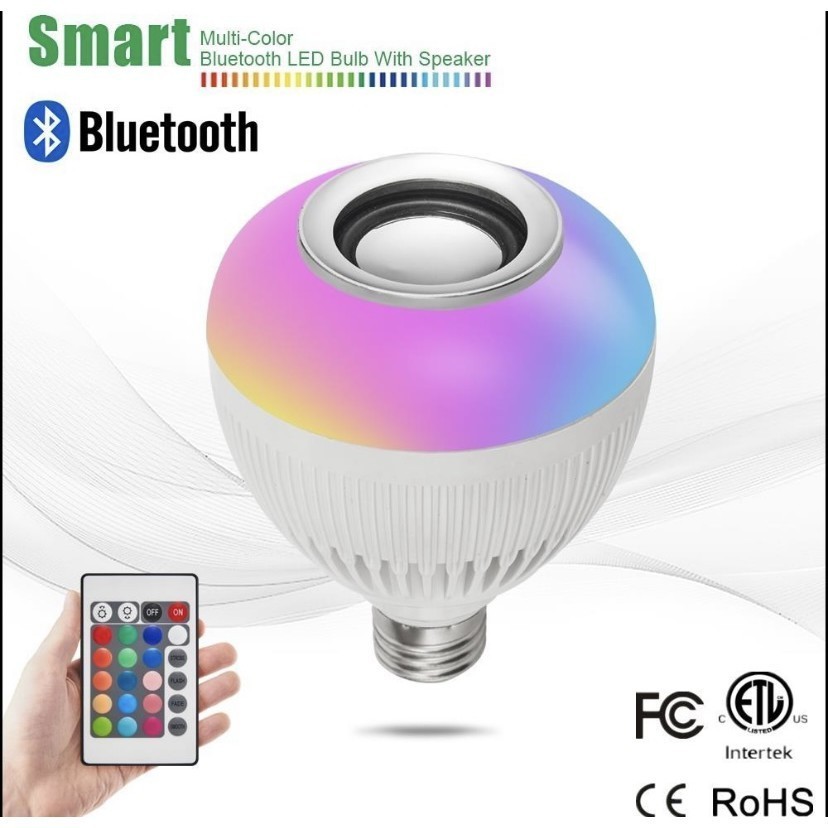 Lâmpada Bluetooth Com Led Rgb Música 12w + Controle Remoto em Oferta na Shopee