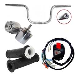 Kit Guidão CG 160 + Punho Cb500 C/ Plug + Manopla C/ Roldana Cargo + Pesinho Pcx Cromado Fan Titan Start 160 CG 150