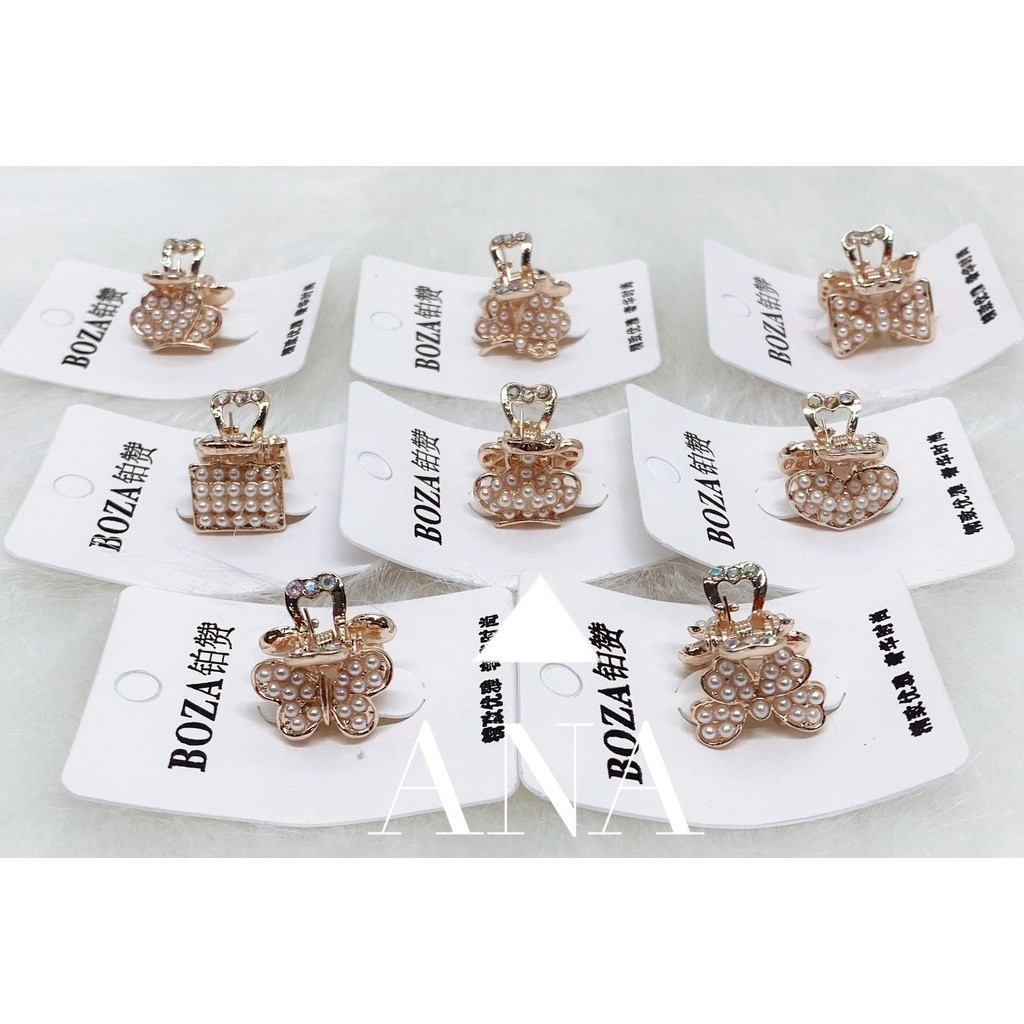 Mini Piranha de luxo de metal com PÉROLA rose para FRANJA/PENTEADO · foto 2