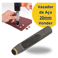Furador Vazador 20mm Aço Couro Eva Junta Papelao Vonder Vazador De Aço 20mm Manual Cilíndrico