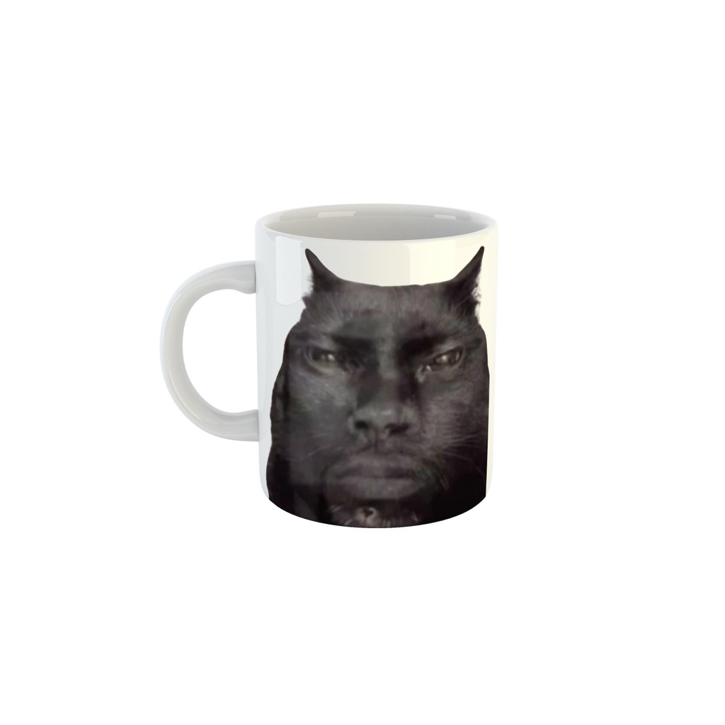 Caneca Meme Engraçado Gato com rosto de Pessoa em Oferta na Shopee