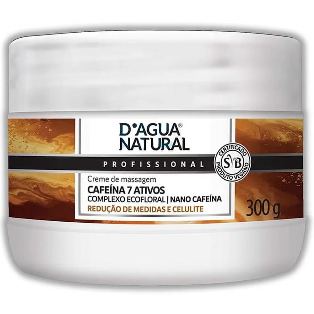 Creme De Massagem Corporal Dagua Natural Cafeína 7 Ativos 300g Redução de Medidas e Celulite - Beauty