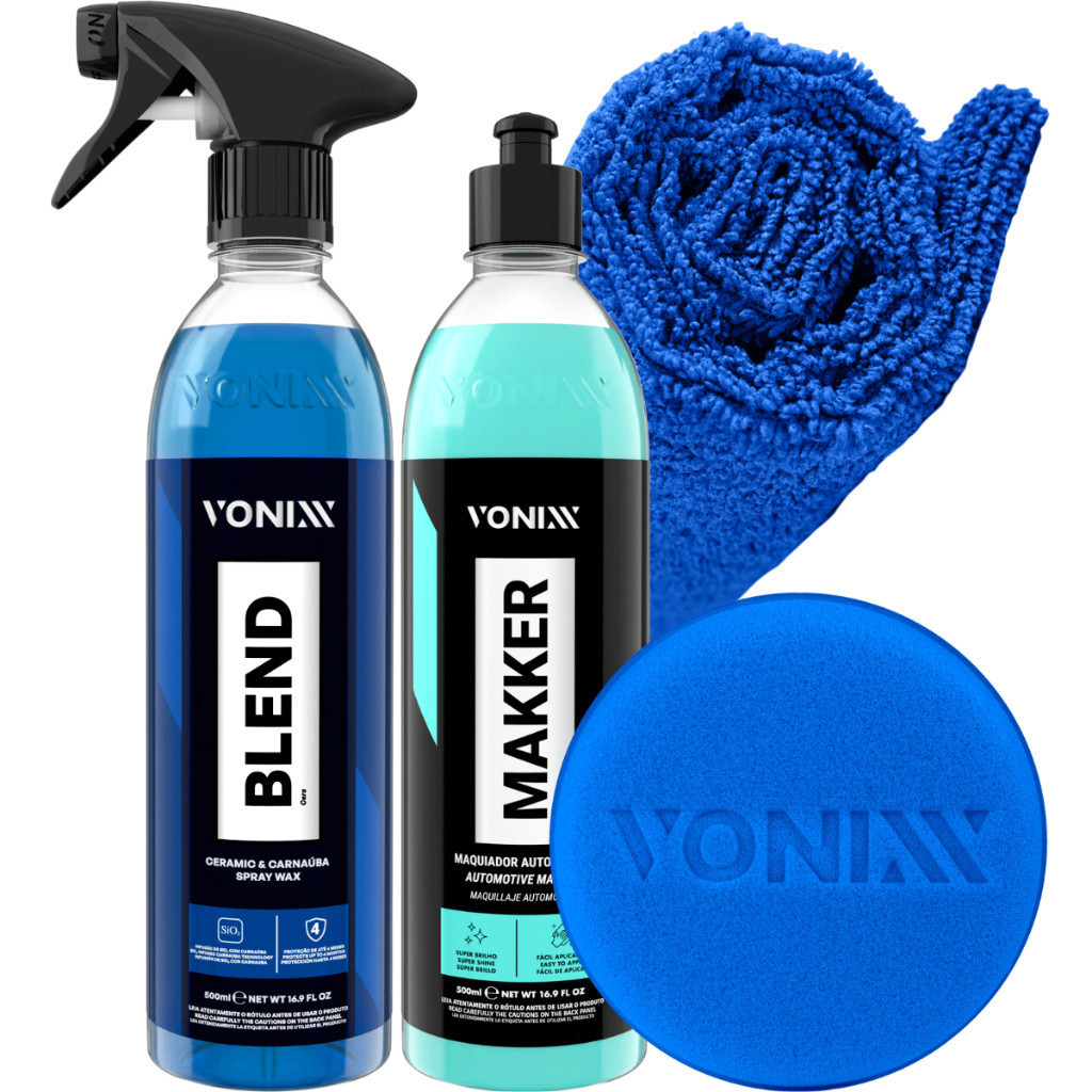 Kit Makker e Blend Spray Maquiador Automotivo Vonixx Cera Carnaúba Vitrifica em Oferta na Shopee