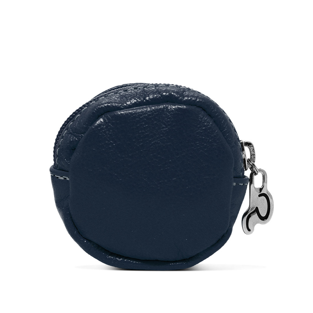 Porta Moedas de Couro Legítimo Relicário Modelo Dime - Azul | Produto Nacional / 100% Couro