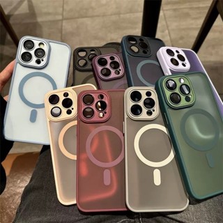 Magnético Luxo Fosco Translúcido Armadura Caso À Prova De Choque Para iPhone 16 15 14 13 12 11 em Oferta na Shopee