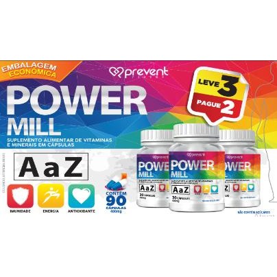 Power Mill A-Z 90cap Leve 3 Pague2 - Prevent em Oferta na Shopee