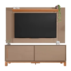 Painel Para TV 65 Pol e Rack Bancada 180cm Lucca Areia/Freijó C01 - Mpozenato