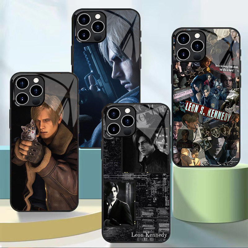 Resident Evil Leon Kennedy 02 Capa De Telefone De Vidro Temperado Para Iphone 11 12 Mini 13 14 Plus 15 16 Pro Max