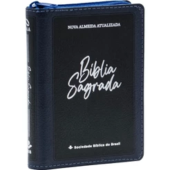 Bíblia Sagrada Pequena NAA | Letra Maior | Zíper | Azul Escuro