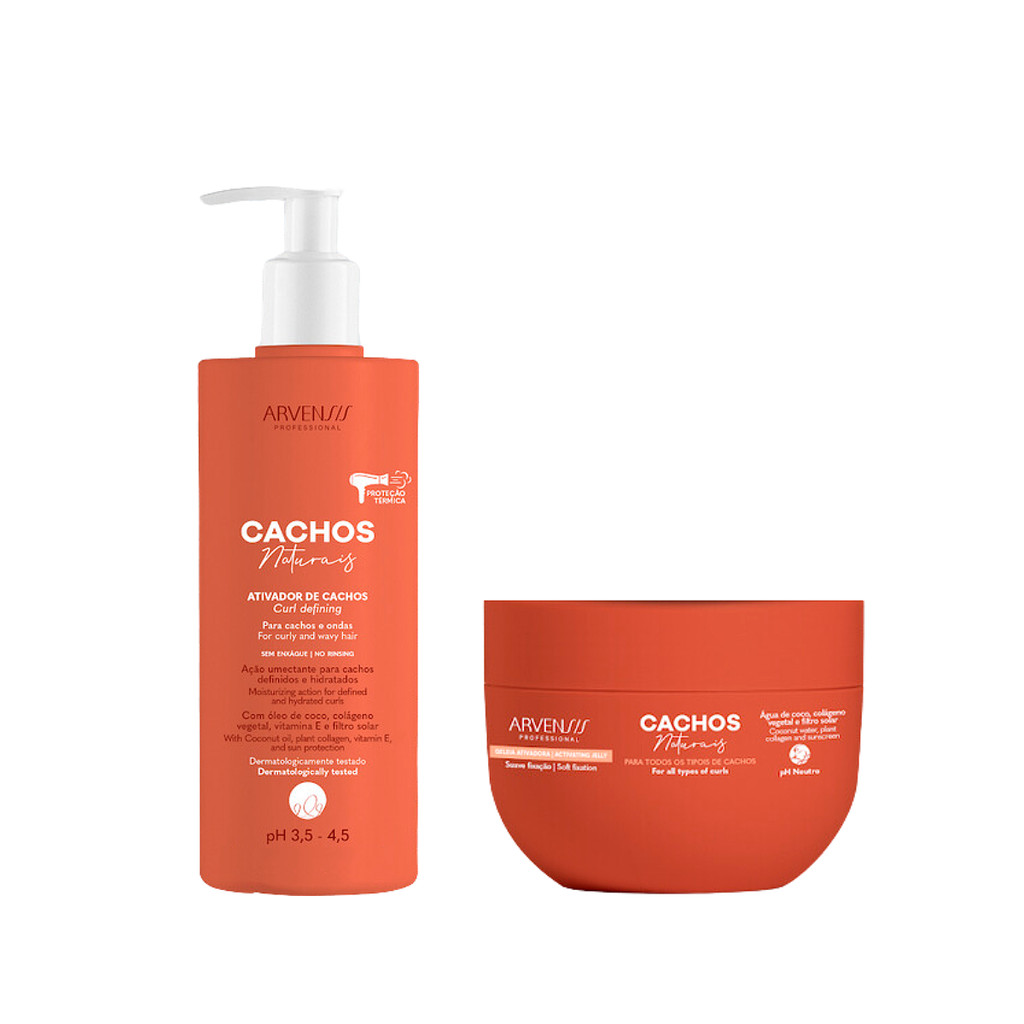 Ativador de Cachos Ondulados 500g + Geleia Suave Fixação 250g - Arvensis