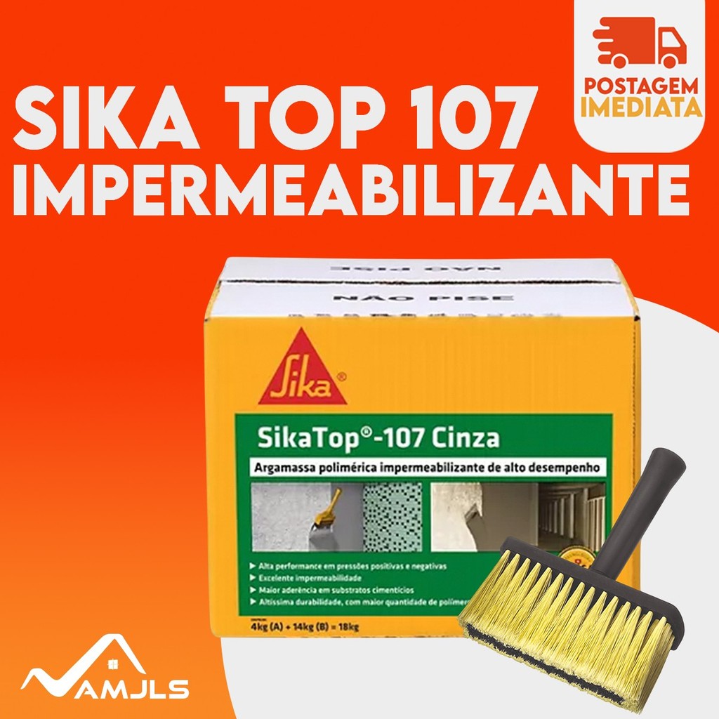SIKA TOP 107 SIKA 18 kg - CINZA IMPERMEABILIZANTE PROTETOR PAREDE, PISOS, BANHEIROS, COZINHA