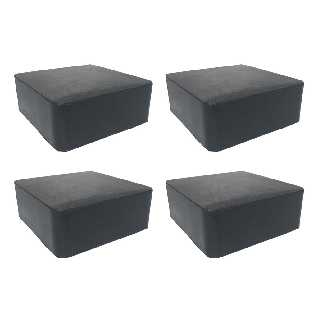 Kit 4 Calços De Borracha Maciços 100x100x38mm Antivibração Impacto Borrachas Londrina