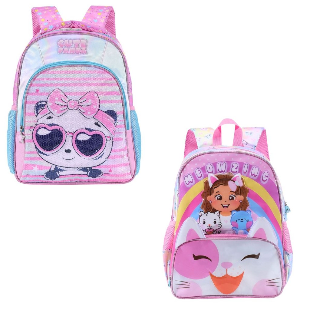 Mochila Escolar Infantil de Costas: Espaçosa e Moderna - Meninas