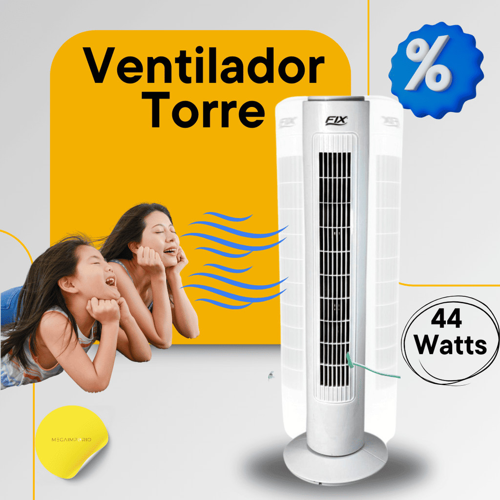 Ventilador Silencioso Torre Circulador de Ar de Coluna Moderno - Branco 110v ou 220v