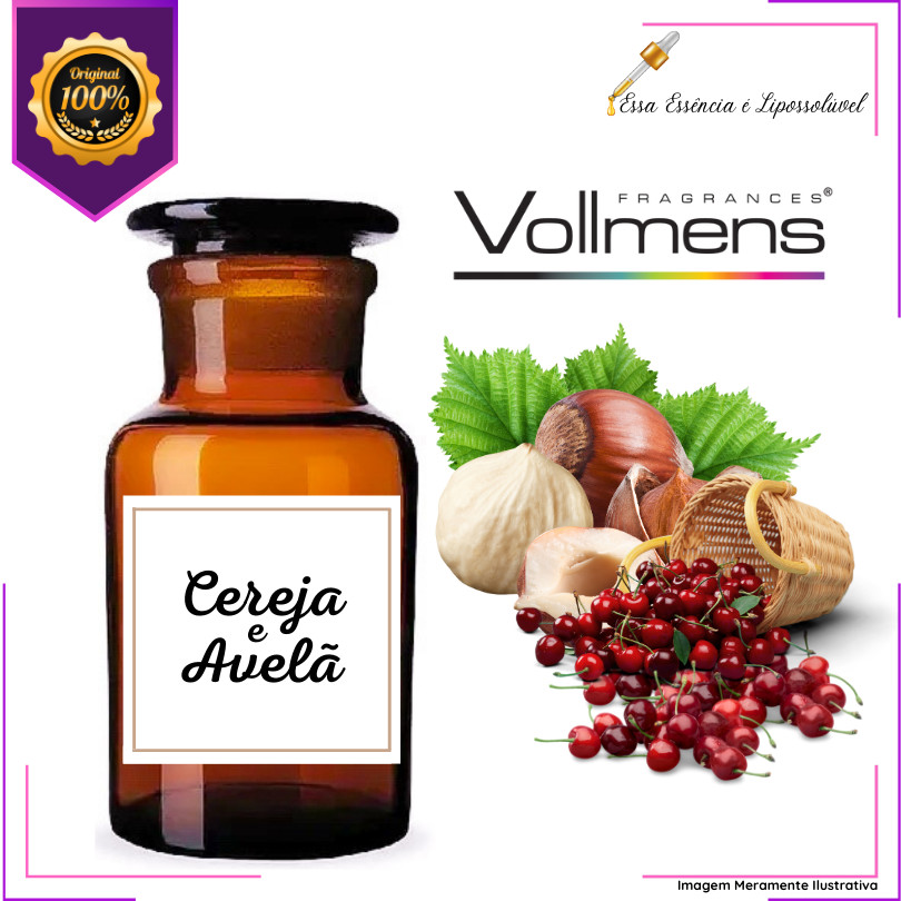 Essência Concentrada Cereja com Avelã Vollmens Para Aromatizador - Velas - Sabonetes - Perfumes em Oferta na Shopee