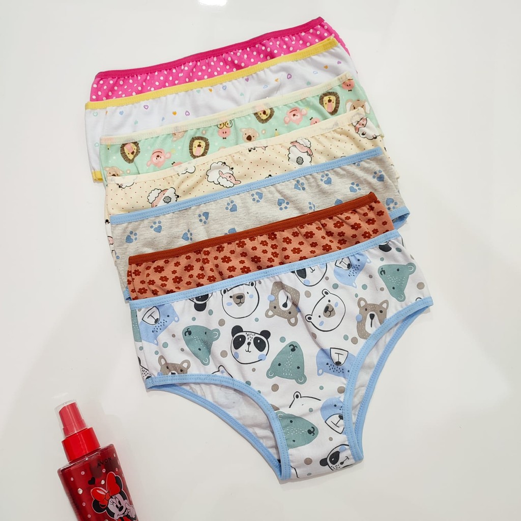Calcinha Infantil e Algodão Lisa e Estampadas | Sortidas | Alta Qualidade | Envio Imediato | REF 0680
