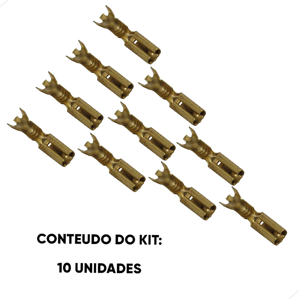 Kit Terminal Encaixe Fêmea 2.8 - Com Trava - 10 Unidades (kt10ete7030a) 70740 em Oferta na Shopee