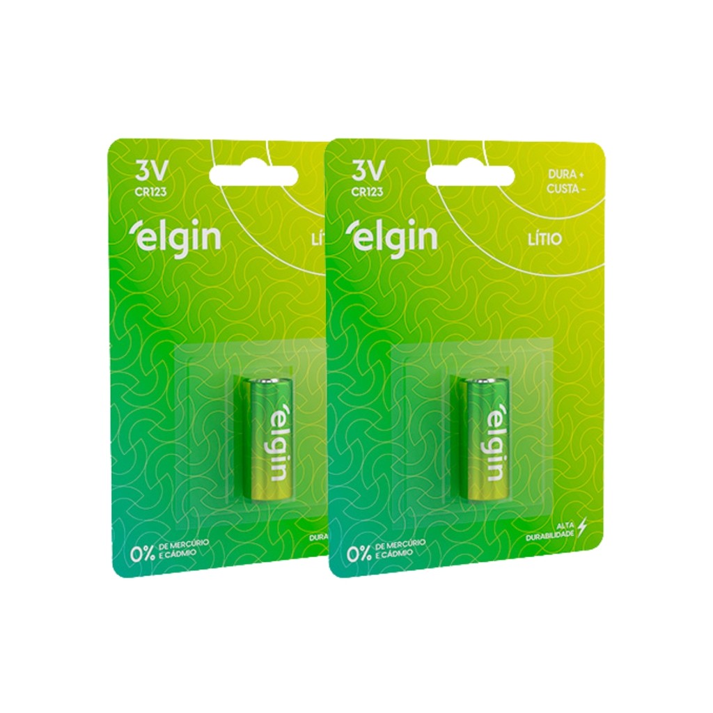 Kit 2 Bateria Pilha Cr123 3v Sensor Alarme Câmera Elgin em Oferta na Shopee
