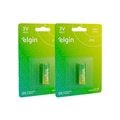Kit 2 Bateria Pilha Cr123 3v Sensor Alarme Câmera Elgin