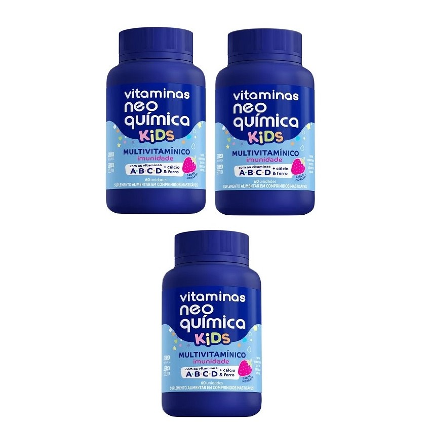Kit 3 Vitamina Kids 60 Cápsulas - Neo Química