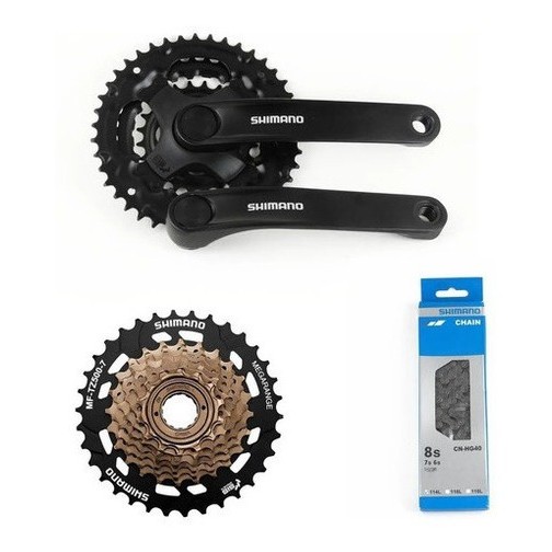 Kit Relação Shimano 21v Catraca Megarange Pedivela Corrente