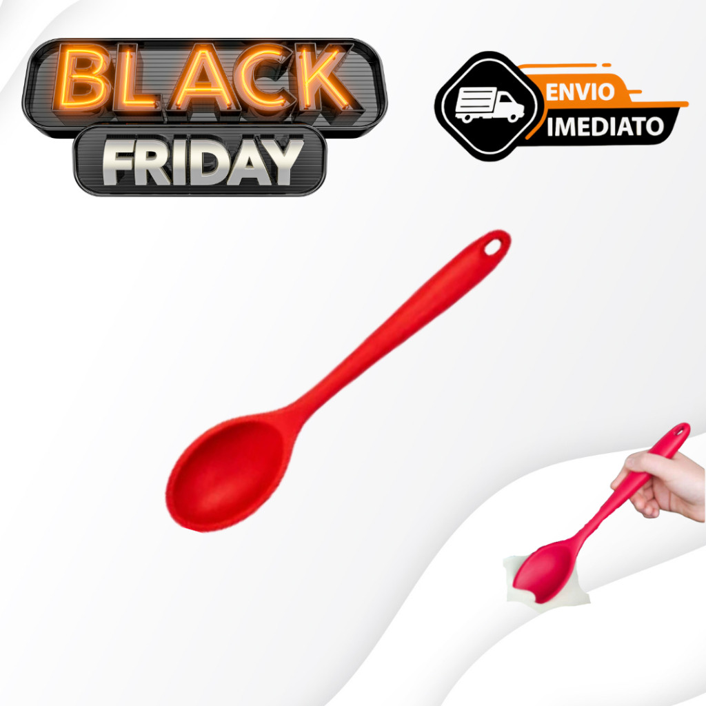 Colher de Silicone Vermelha Utensílios e Colher para Cozinha Restaurante Buffet casa