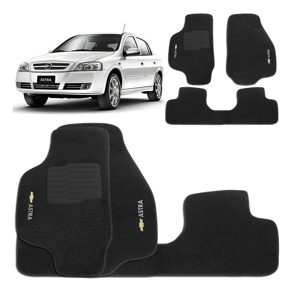 Jogo de Tapete Carpete Chevrolet Astra 1999 a 2011  Preto 3 Peças