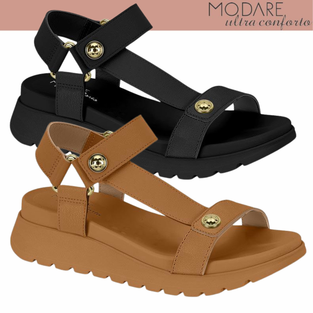 Sandalia Feminina Modare Platform Tratorada Velcro Estilo em Oferta na Shopee