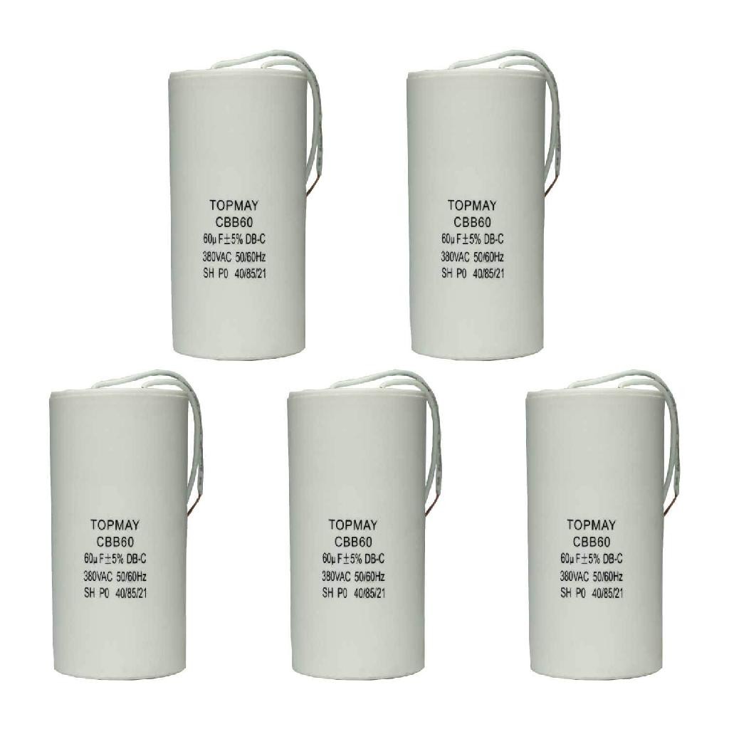 5x Capacitor Partida 60uf - 380v P/ Motor Portão Eletrônico