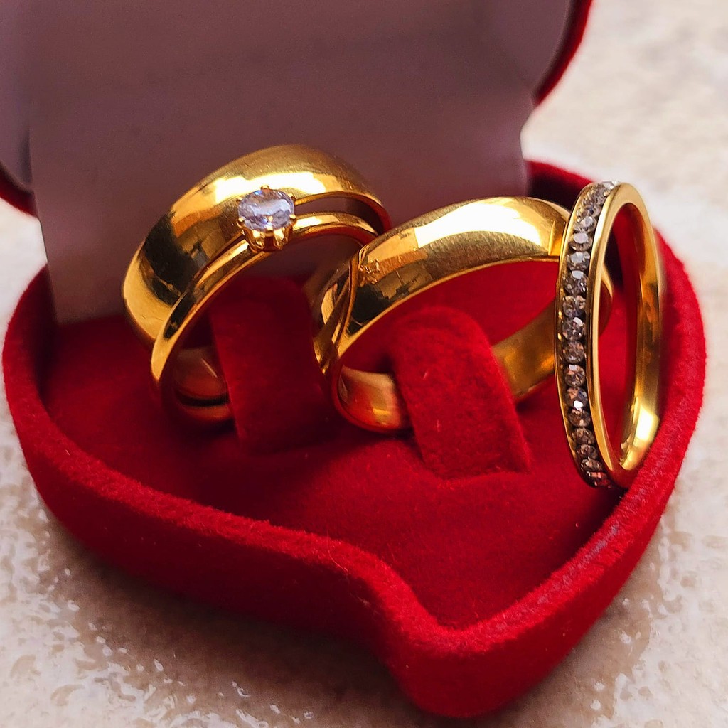 Par de Alianças  6mm lisa noivado Banhado a Moeda Antiga + Gravação + Aparador + Solitário + caixinha (COD-15)