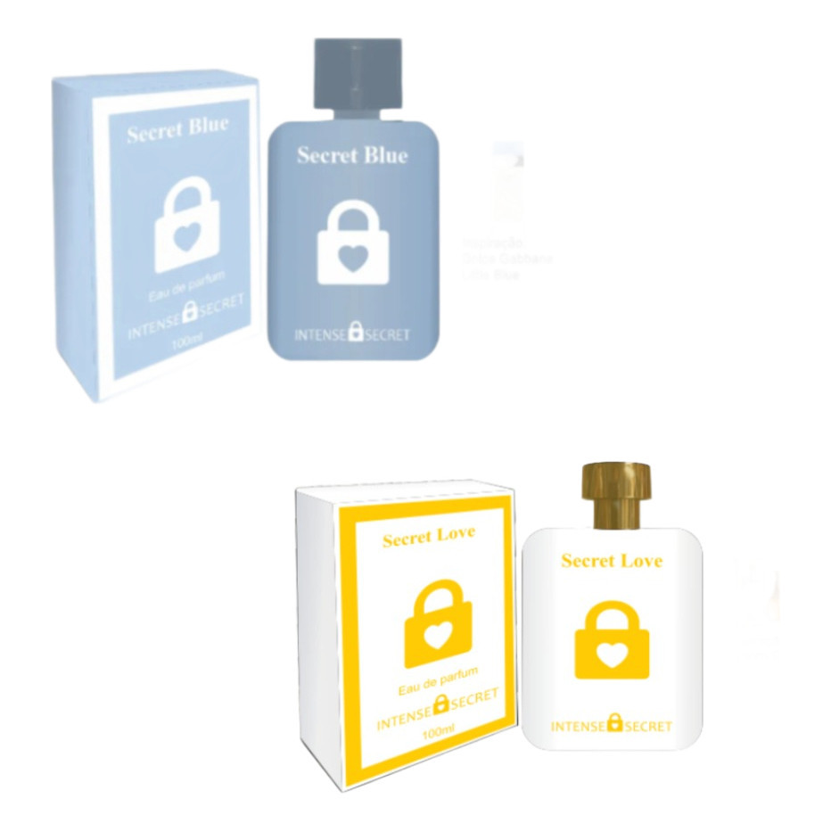 Kit Intense Secret Colônia Feminina Secret Blue  +  Secret Love