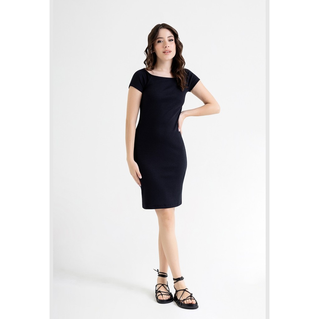 Vestido Ombro a Ombro em Ribana Just Basic em Oferta na Shopee