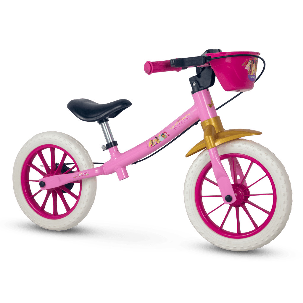 Bicicleta Infantil de Equilíbrio Balance Bike sem pedal Princesas - Nathor em Oferta na Shopee