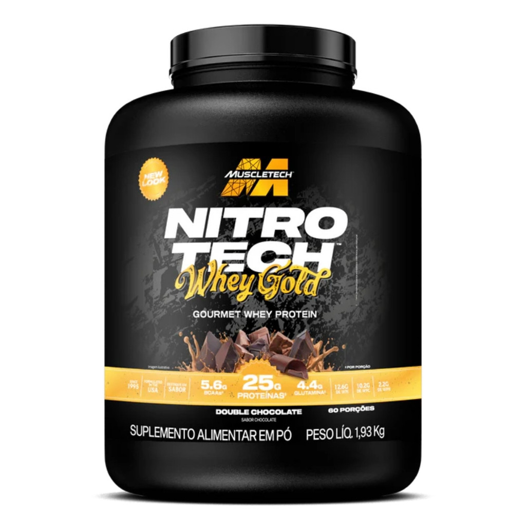 Whey Protein Nitro Tech Gold Pote 1930g Muscletech Chocolate em Oferta na Shopee