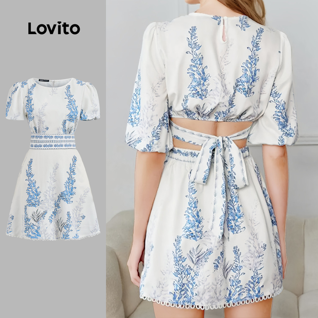 Lovito Vestido Boho Com Estampa Tribal Com Cadarço, Vestido De Verão/Primavera Para Mulheres L128ED600 em Oferta na Shopee