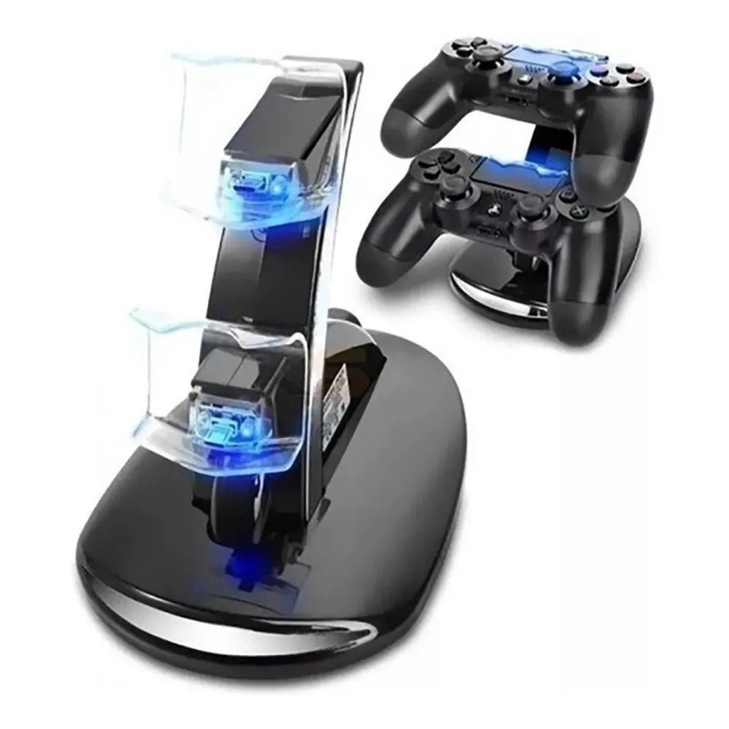 Base Carregadora Dupla para Controle DualShock 4 para PS4 Carrega 2 Controles | Compatível Slim/Pro